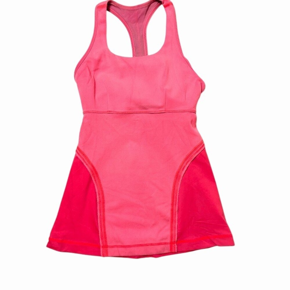 Lululemon Tank Top Womens Size 4 Pink Coral Ombre Racerback Built-In Bra